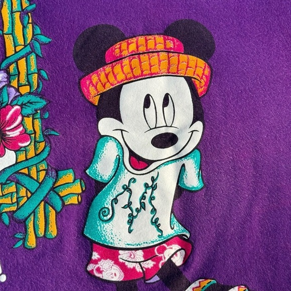 Vintage tropical Mickey Mouse crop top islander Minnie mouse retro shirt 80s 90s - Picture 9 of 16